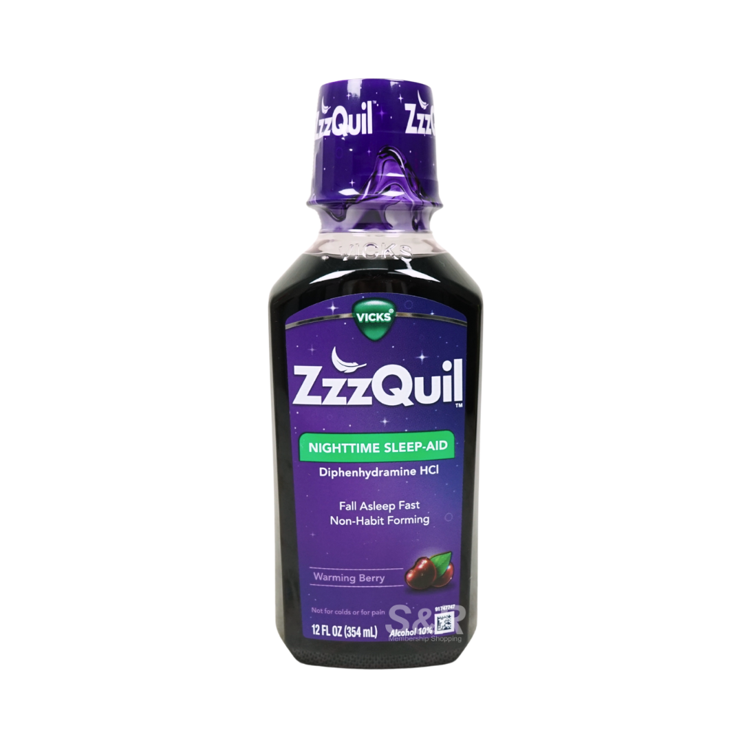 Vicks ZzzQuil Nighttime Sleep-aid Warming Berry 354mL